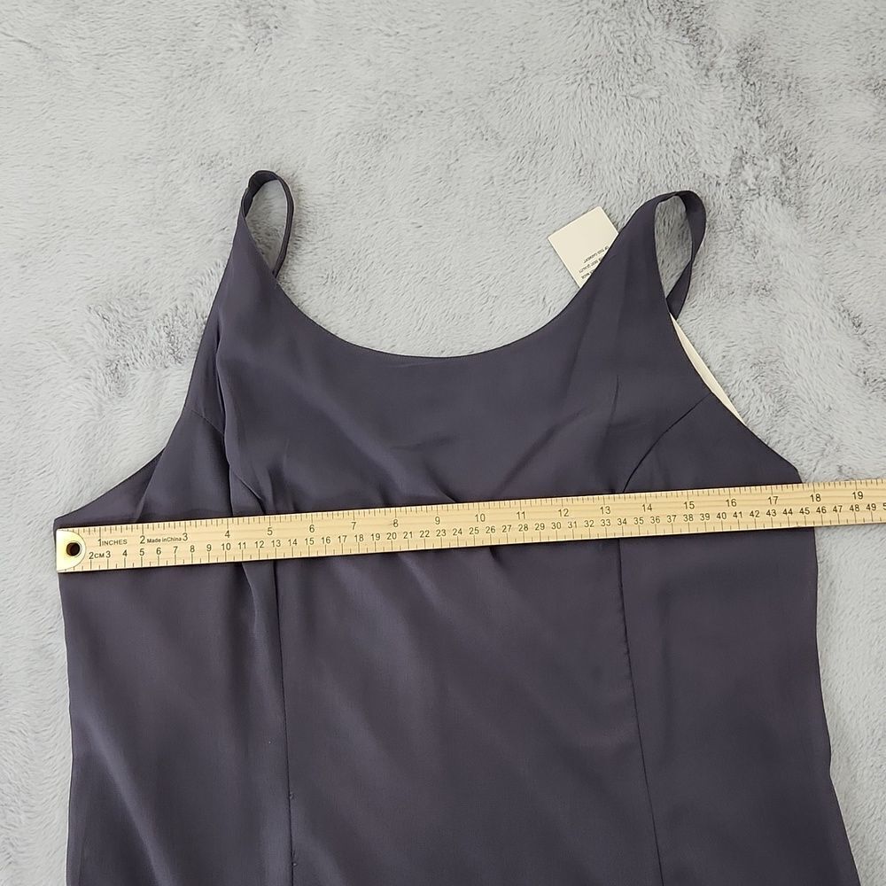 Wild Thyme NWT Gray Maxi Dress Size 10 Sleeveless Scoop Neck Side Slit - Picture 7 of 9
